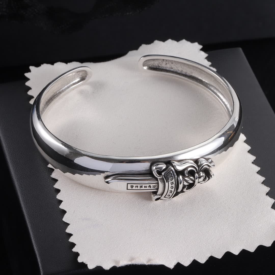 Chrome Hearts John Hardy Classic Chain Sterling Silver Cuff Bracelet